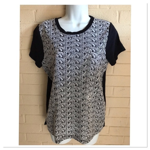 J.crew Paisley Lace Front Top Medium - Picture 2 of 5